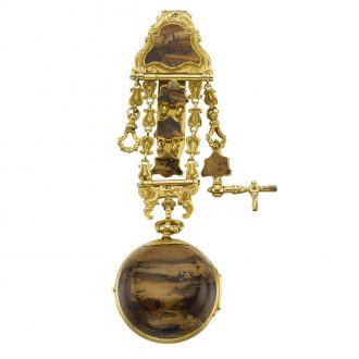 English gold agate watch with matching chatelaine Circa 1760