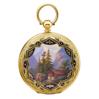 Swiss gold and enamel hunting cased watch Circa 1825