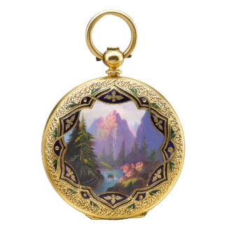 Swiss gold and enamel hunting cased watch Circa 1825