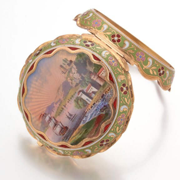 Markwick Markham gold enamel triple cased verge Circa 1813 Markwick Markham gold enamel triple cased verge Circa 1813