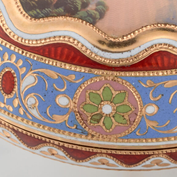 Markwick Markham gold enamel triple cased verge Circa 1813 Markwick Markham gold enamel triple cased verge Circa 1813