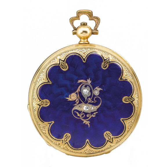Swiss gold and enamel hunting cased watch Circa 1780