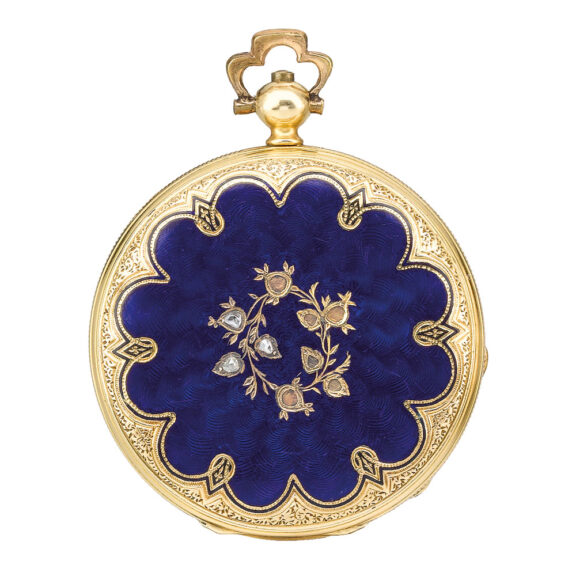 Swiss gold and enamel hunting cased watch Circa 1780 Swiss gold and enamel hunting cased watch Circa 1780