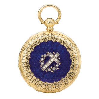 Swiss gold and enamel hunting cased watch Circa 1860