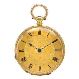 Swiss gold and enamel open faced pendant watch Circa 1830
