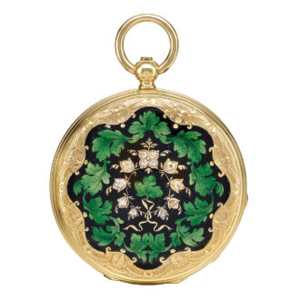 Swiss gold and enamel hunting cased watch Circa 1850