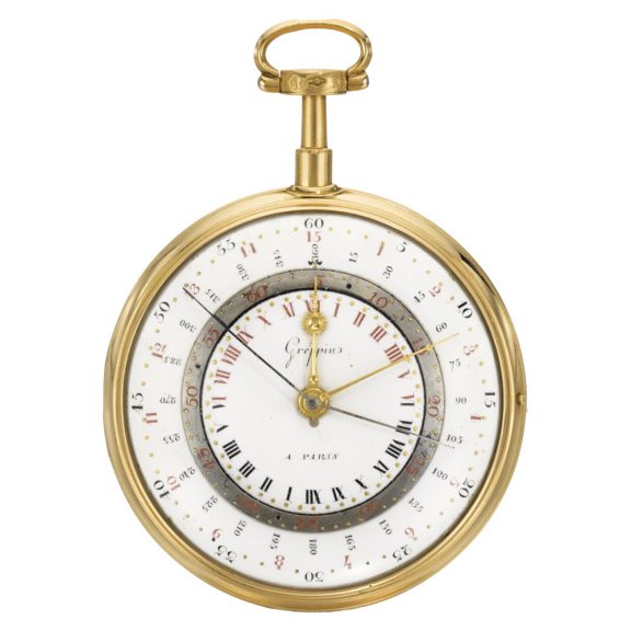 Rare French gold pocket watch with equation of time Circa 1755