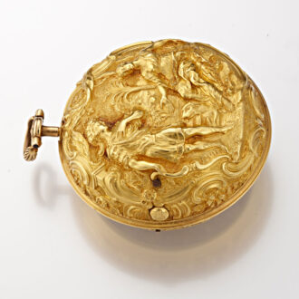 An English verge with date in 20K repousse pair cases Circa 1765