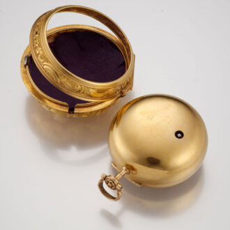 An English verge with date in 20K repousse pair cases Circa 1765