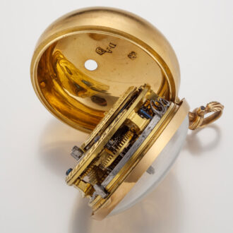 An English verge with date in 20K repousse pair cases Circa 1765