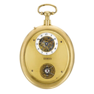 French oval repeating watch with a visible balance Circa 1820