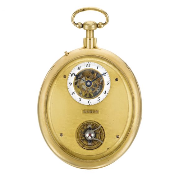 French oval repeating watch with a visible balance Circa 1820