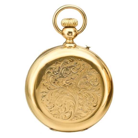 Swiss gold hunting cased keyless lever watch Circa 1900