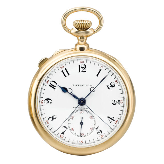 Rare Swiss gold split seconds chronograph watch Circa 1920