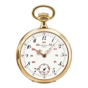 Swiss yellow gold open faced keyless lever watch Circa 1920 