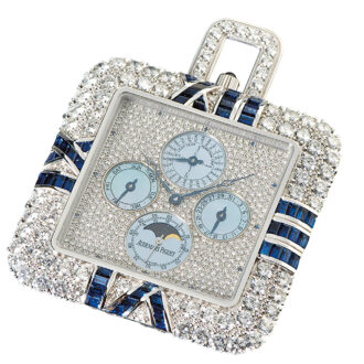 Swiss 18 carat white gold, diamond and sapphire set watch Circa 1994