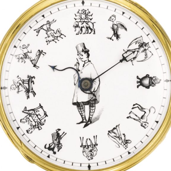 English pocket watch with monochromatic painted dial Circa 1850 English pocket watch with monochromatic painted dial Circa 1850