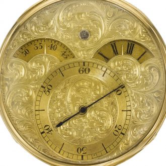 English split seconds chronograph watch with chain Circa 1840
