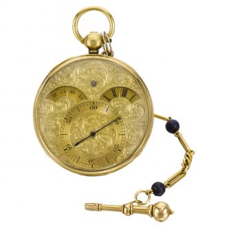 English split seconds chronograph watch with chain Circa 1840