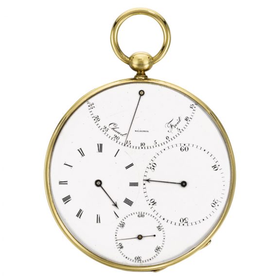 Swiss open faced pocket watch with Reaumur thermometer Circa 1835