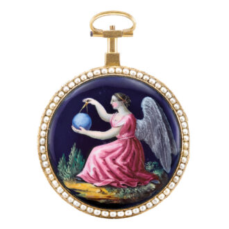 French gold, enamel, pearl-set cylinder watch Circa 1790