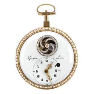 French gold, enamel, pearl-set cylinder watch Circa 1790