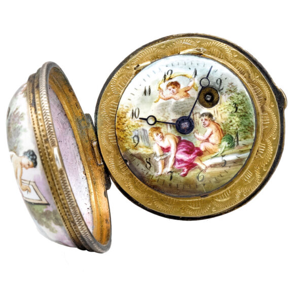French gilt and enamel pear-form verge watch Circa 1776 French gilt and enamel pear-form verge watch Circa 1776