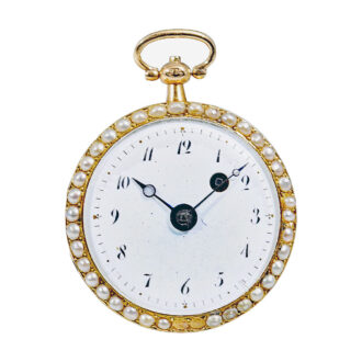 French gold, enamel and pearl set pendant watch Circa 1820
