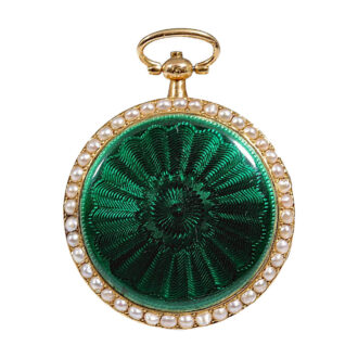 French gold, enamel and pearl set pendant watch Circa 1820