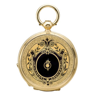 Swiss gold and enamel hunting cased watch Circa 1870