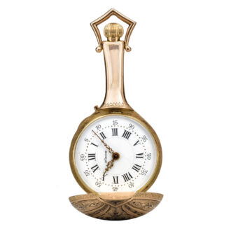 Swiss gold and enamel mandolin form watch circa 1925