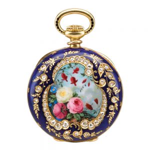 Fine Swiss gold, enamel and diamond set watch Circa 1895
