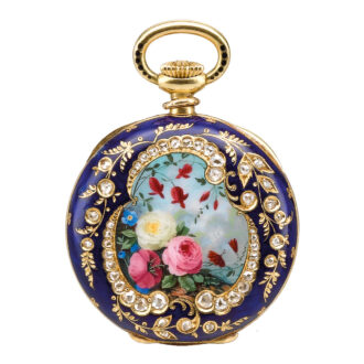 Fine Swiss gold, enamel and diamond set watch Circa 1895 Fine Swiss gold, enamel and diamond set watch Circa 1895