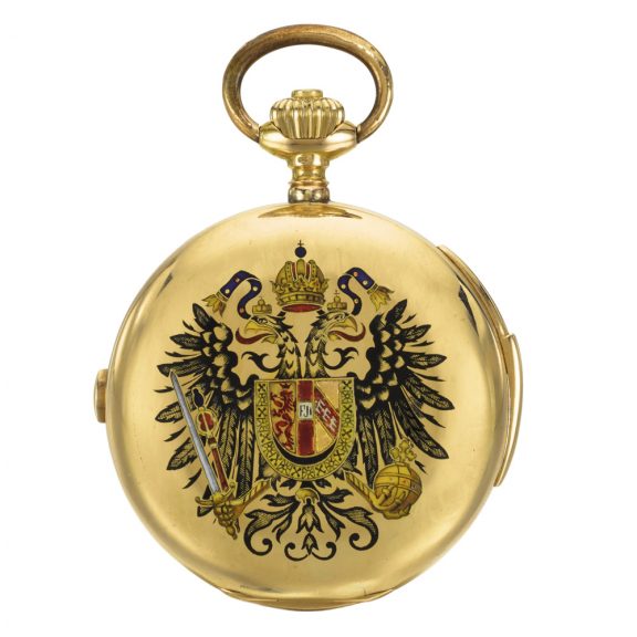 Swiss minute repeating pocket watch with chronograph Circa 1900
