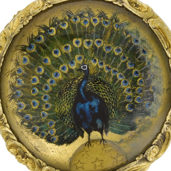 Spectacular Swiss gold hunting cased watch Circa 1870 Spectacular Swiss gold hunting cased watch Circa 1870