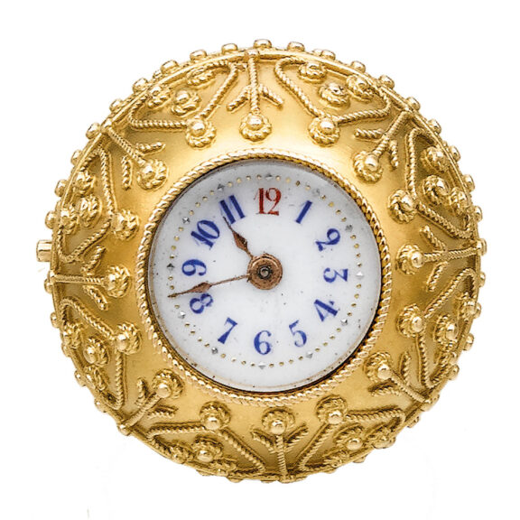 Swiss gold decorative ball form keyless lever watch Circa 1880