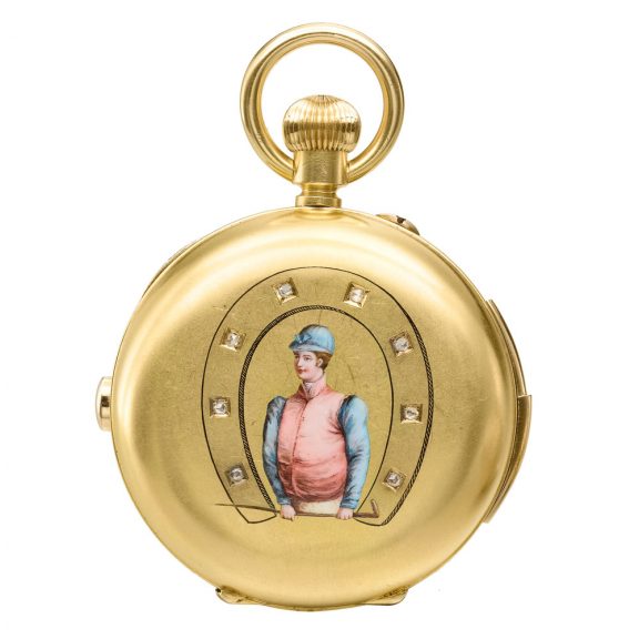 Swiss gold calendar minute repeating chronograph Circa 1890