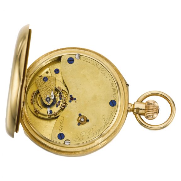 English gold lever with Bonniksen 52½ minute carrousel Circa 1915 English gold lever with Bonniksen 52½ minute carrousel Circa 1915
