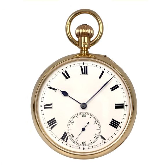 English gold lever with Bonniksen 52½ minute carrousel Circa 1915