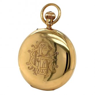 English gold lever with Bonniksen 52½ minute carrousel Circa 1915