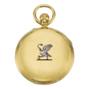 English gold minute repeating keyless pocket watch Circa 1883