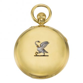 English gold minute repeating keyless pocket watch Circa 1883