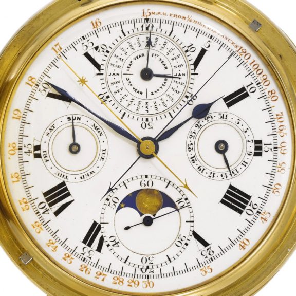 English gold perpetual calendar split seconds chronograph Circa 1913 English gold perpetual calendar split seconds chronograph Circa 1913