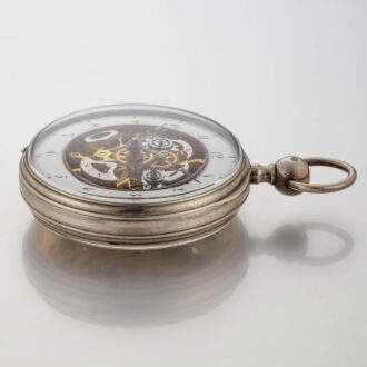 A French skeletonised quarter repeating silver verge Circa 1820