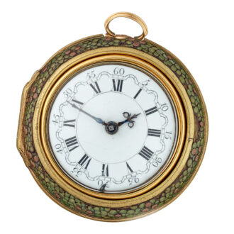 Dutch 22 carat gold verge in a shagreen pair case Circa 1760
