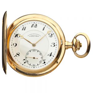 Thin German 18k rose gold hunting cased lever Circa 1922