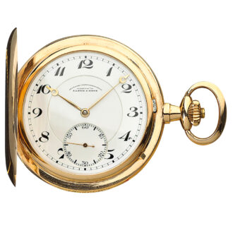 Thin German 18k rose gold hunting cased lever Circa 1922