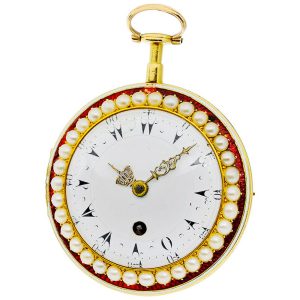 English gold, enamel, pearl set verge watch Circa 1800