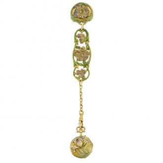 Swiss gold enamel art nouveau lady’s pendant watch Circa 1905