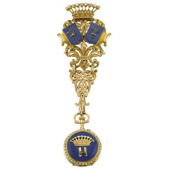 Lady’s open faced lapel watch with matching chatelaine Circa 1890 Lady’s open faced lapel watch with matching chatelaine Circa 1890
